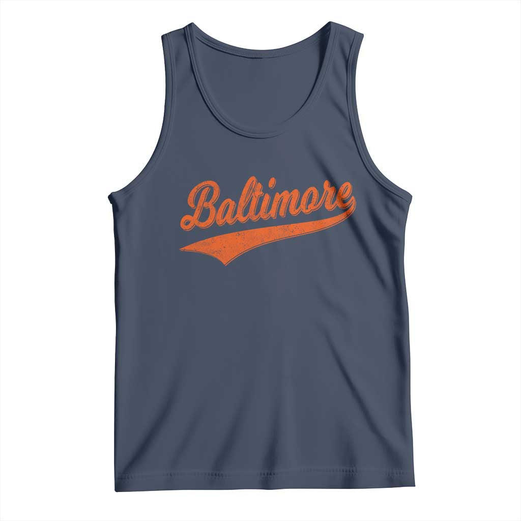 Baltimore Script Retro Baseball Sport Lovers City Pride Tank Top TS11 Navy Print Your Wear