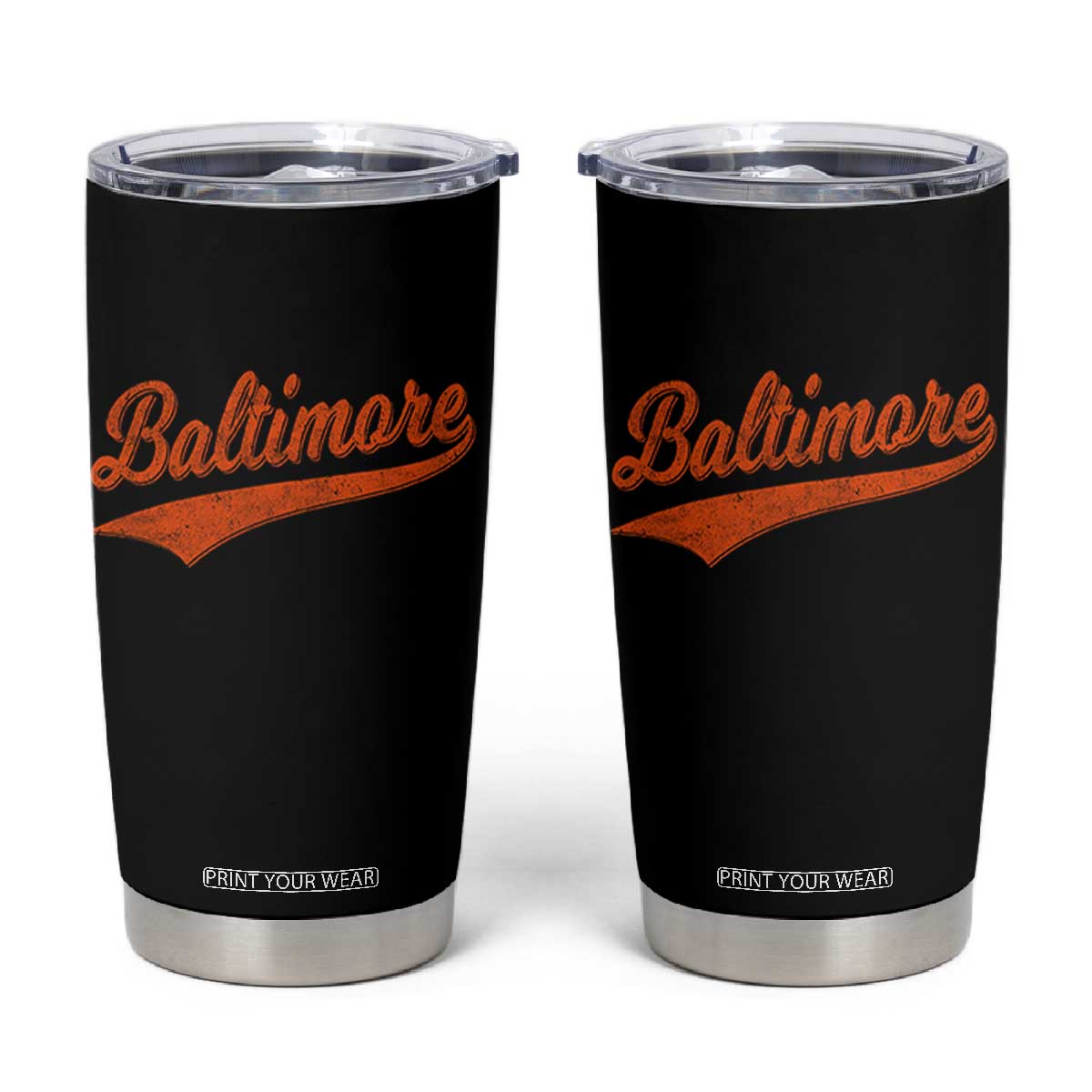 Baltimore Script Retro Baseball Sport Lovers City Pride Tumbler Cup TS11 Black Print Your Wear