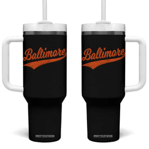 Baltimore Script Retro Baseball Sport Lovers City Pride Tumbler With Handle TS11 One Size: 40 oz Black Print Your Wear