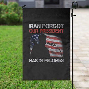 Iran Forgot Our President Has 34 Felonies Garden Flag Funny Political Satire Vintage American Flag TS11 Print Your Wear