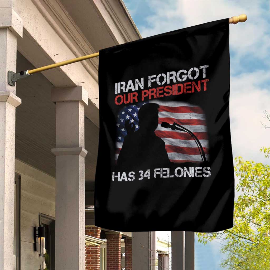 Iran Forgot Our President Has 34 Felonies Garden Flag Funny Political Satire Vintage American Flag TS11 Print Your Wear