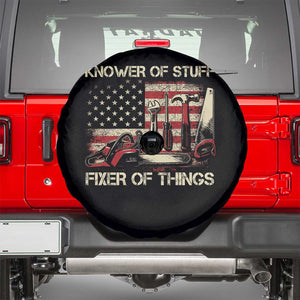 Knower Of Stuff Fixer Of Things Spare Tire Cover Funny Handyman Fathers Day American Flag TS11 Black Print Your Wear