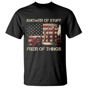 Knower Of Stuff Fixer Of Things T Shirt Funny Handyman Fathers Day American Flag TS11 Black Print Your Wear