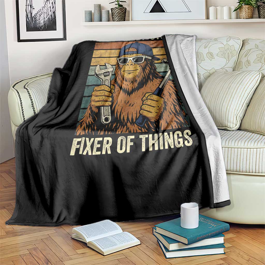 Knower Of Stuff Fixer Of Things Throw Blanket Mechanic Bigfoot Dad TS11 Print Your Wear