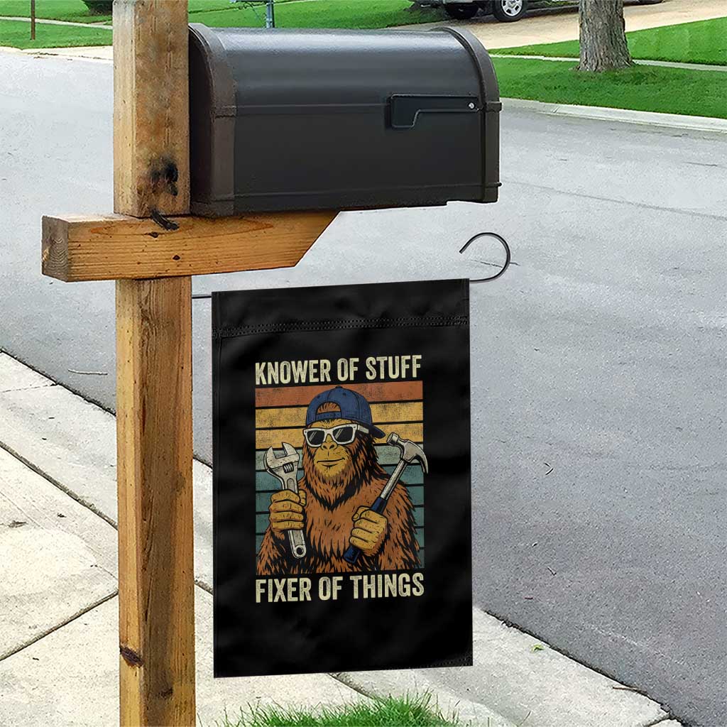Knower Of Stuff Fixer Of Things Garden Flag Mechanic Bigfoot Dad TS11 Print Your Wear