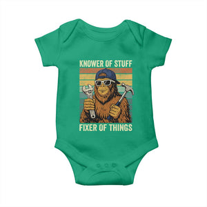 Knower Of Stuff Fixer Of Things Baby Onesie Mechanic Bigfoot Dad TS11 Irish Green Print Your Wear