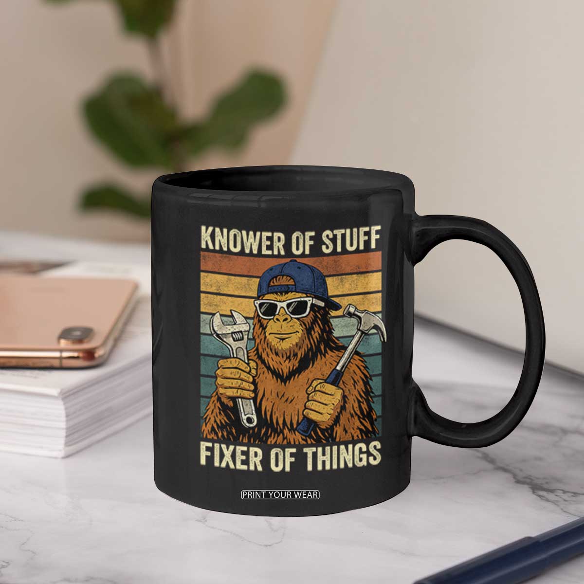 Knower Of Stuff Fixer Of Things Coffee Mug Mechanic Bigfoot Dad TS11 Print Your Wear