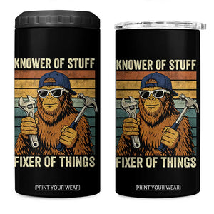 Knower Of Stuff Fixer Of Things 4 in 1 Can Cooler Tumbler Mechanic Bigfoot Dad TS11 One Size: 16 oz Black Print Your Wear