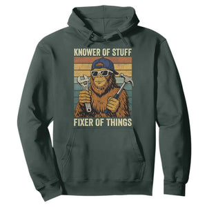 Knower Of Stuff Fixer Of Things Hoodie Mechanic Bigfoot Dad TS11 Dark Forest Green Print Your Wear