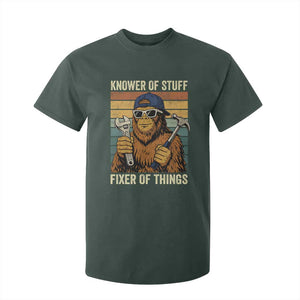 Knower Of Stuff Fixer Of Things T Shirt For Kid Mechanic Bigfoot Dad TS11 Dark Forest Green Print Your Wear