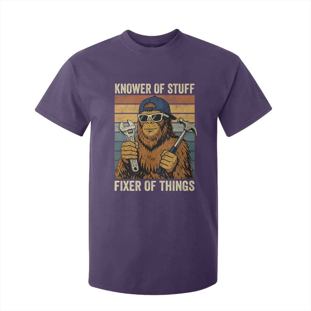 Knower Of Stuff Fixer Of Things T Shirt For Kid Mechanic Bigfoot Dad TS11 Purple Print Your Wear