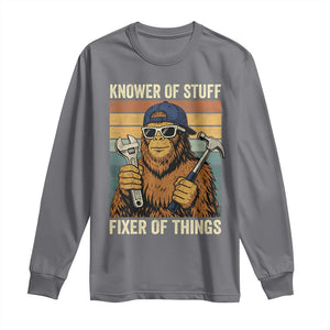 Knower Of Stuff Fixer Of Things Long Sleeve Shirt Mechanic Bigfoot Dad TS11 Charcoal Print Your Wear