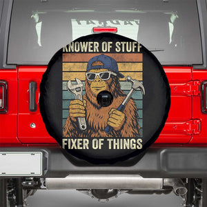 Knower Of Stuff Fixer Of Things Spare Tire Cover Mechanic Bigfoot Dad TS11 Black Print Your Wear