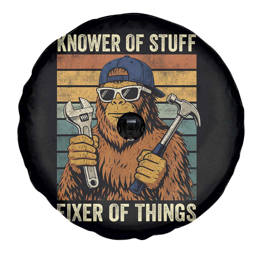 Knower Of Stuff Fixer Of Things Spare Tire Cover Mechanic Bigfoot Dad TS11 Print Your Wear