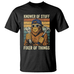 Knower Of Stuff Fixer Of Things T Shirt Mechanic Bigfoot Dad TS11 Black Print Your Wear