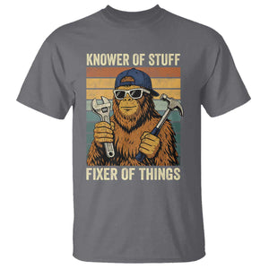 Knower Of Stuff Fixer Of Things T Shirt Mechanic Bigfoot Dad TS11 Charcoal Print Your Wear