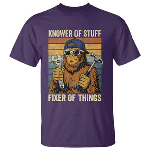 Knower Of Stuff Fixer Of Things T Shirt Mechanic Bigfoot Dad TS11 Purple Print Your Wear