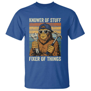 Knower Of Stuff Fixer Of Things T Shirt Mechanic Bigfoot Dad TS11 Royal Blue Print Your Wear