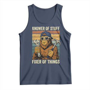 Knower Of Stuff Fixer Of Things Tank Top Mechanic Bigfoot Dad TS11 Navy Print Your Wear