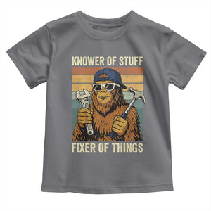 Knower Of Stuff Fixer Of Things Toddler T Shirt Mechanic Bigfoot Dad TS11 Charcoal Print Your Wear