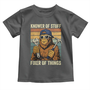 Knower Of Stuff Fixer Of Things Toddler T Shirt Mechanic Bigfoot Dad TS11 Dark Heather Print Your Wear