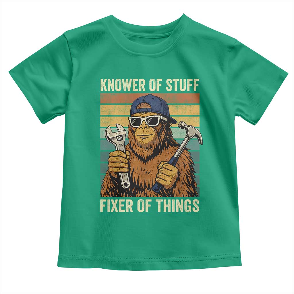 Knower Of Stuff Fixer Of Things Toddler T Shirt Mechanic Bigfoot Dad TS11 Irish Green Print Your Wear