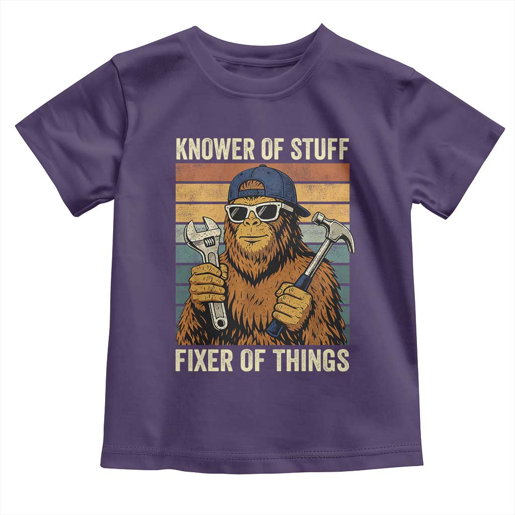 Knower Of Stuff Fixer Of Things Toddler T Shirt Mechanic Bigfoot Dad TS11 Purple Print Your Wear