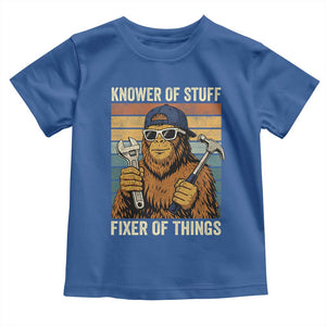 Knower Of Stuff Fixer Of Things Toddler T Shirt Mechanic Bigfoot Dad TS11 Royal Blue Print Your Wear