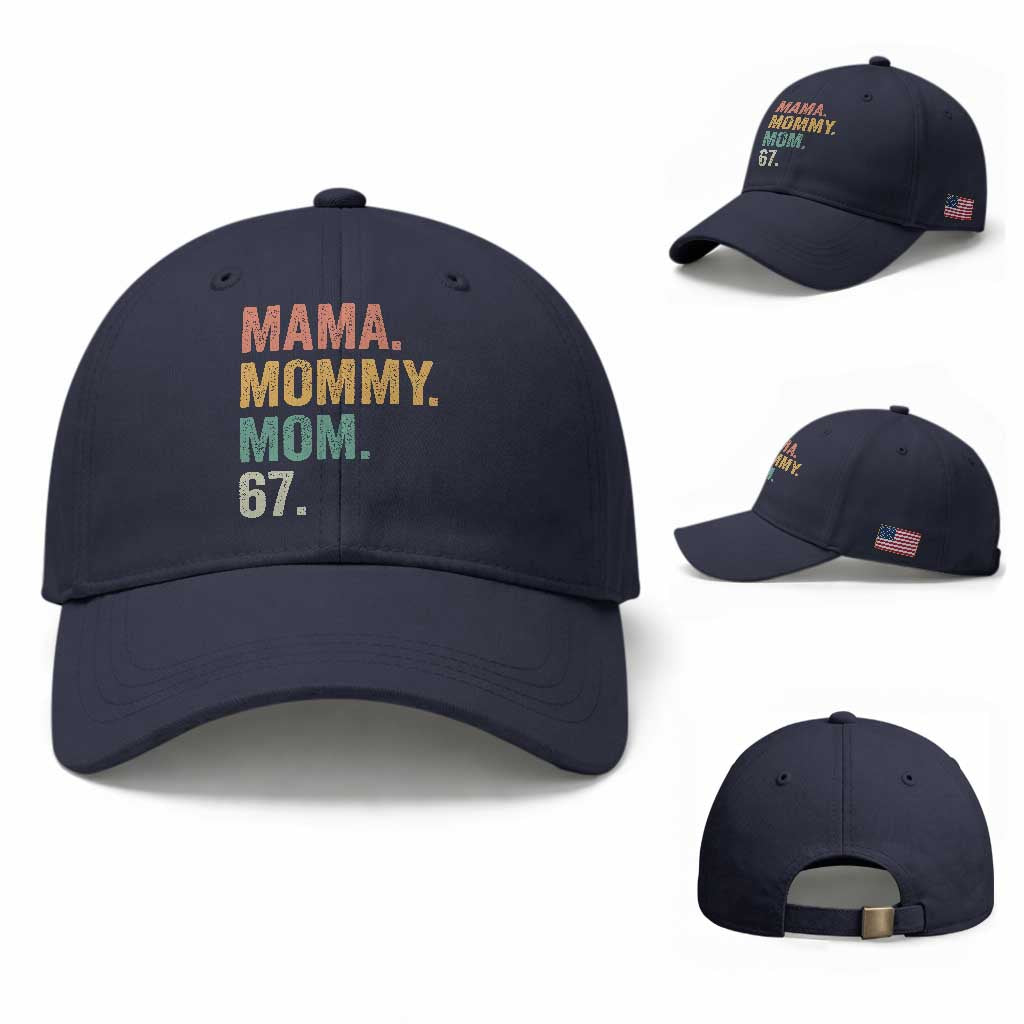 Mama Mommy Mom 67 Baseball Cap Funny Six Seven Mother's Day TS11 Baseball Cap Universal Fit Navy Print Your Wear