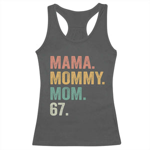 Mama Mommy Mom 67 Racerback Tank Top Funny Six Seven Mother's Day TS11 Dark Heather Print Your Wear