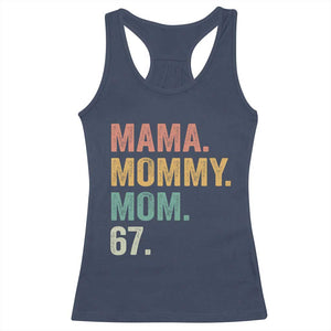 Mama Mommy Mom 67 Racerback Tank Top Funny Six Seven Mother's Day TS11 Navy Print Your Wear