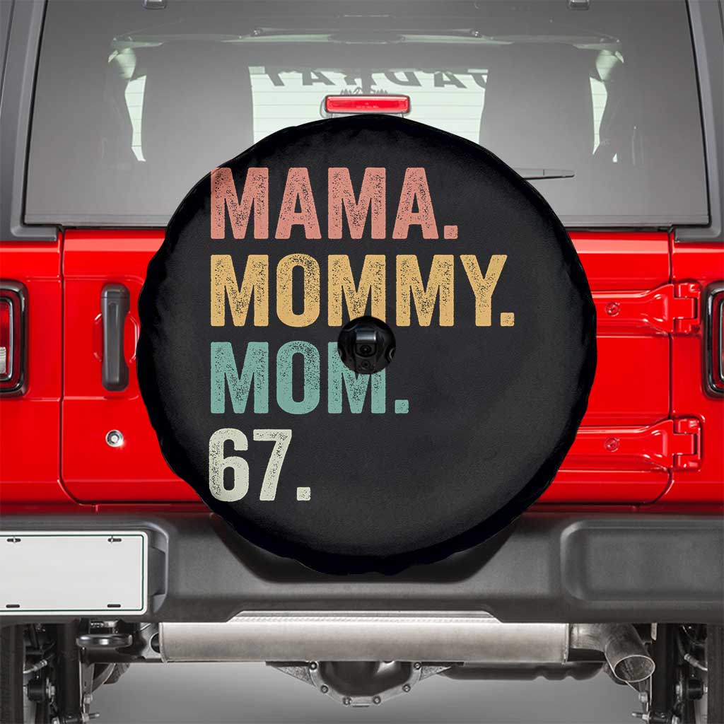 Mama Mommy Mom 67 Spare Tire Cover Funny Six Seven Mother's Day TS11 Black Print Your Wear