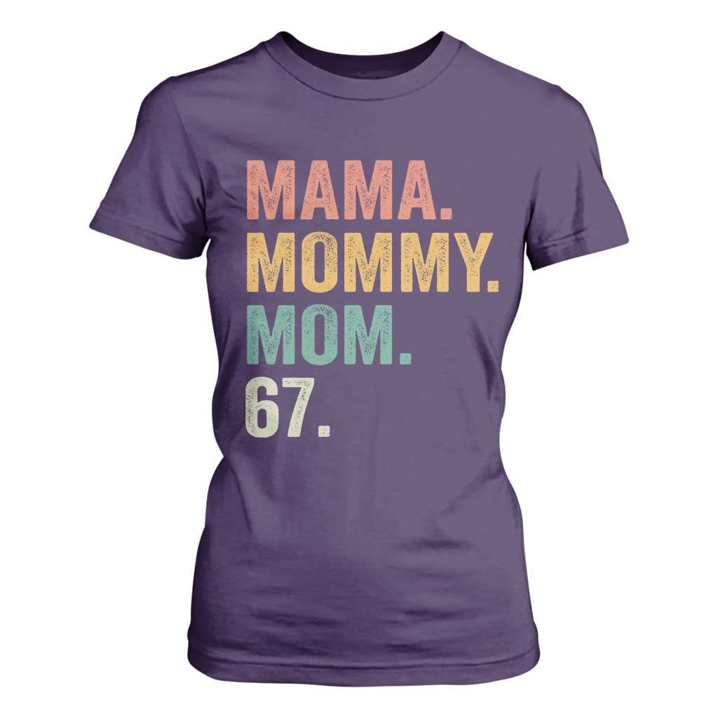 Mama Mommy Mom 67 T Shirt For Women Funny Six Seven Mother's Day TS11 Purple Print Your Wear