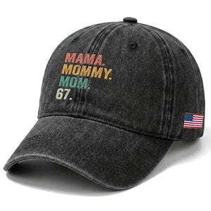 Mama Mommy Mom 67 Washed Cotton Baseball Cap Funny Six Seven Mother's Day TS11 Print Your Wear