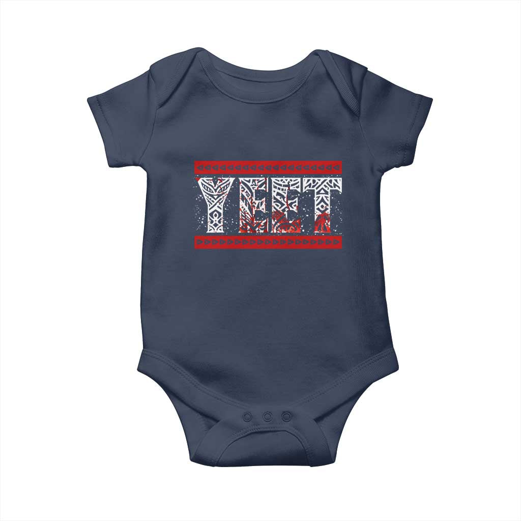 Yeet Funny Wrestling Slang Quote Tribal Art Blood Splatter Baby Onesie TS11 Navy Print Your Wear