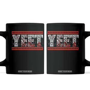 Yeet Funny Wrestling Slang Quote Tribal Art Blood Splatter Coffee Mug TS11 Black Print Your Wear