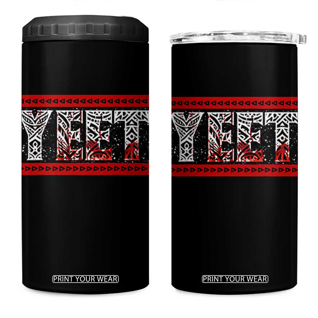 Yeet Funny Wrestling Slang Quote Tribal Art Blood Splatter 4 in 1 Can Cooler Tumbler TS11 One Size: 16 oz Black Print Your Wear