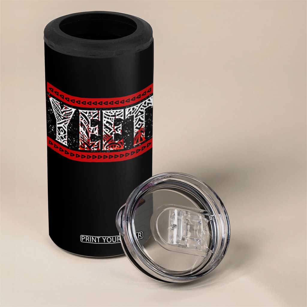 Yeet Funny Wrestling Slang Quote Tribal Art Blood Splatter 4 in 1 Can Cooler Tumbler TS11 Print Your Wear
