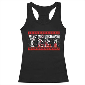 Yeet Funny Wrestling Slang Quote Tribal Art Blood Splatter Racerback Tank Top TS11 Black Print Your Wear