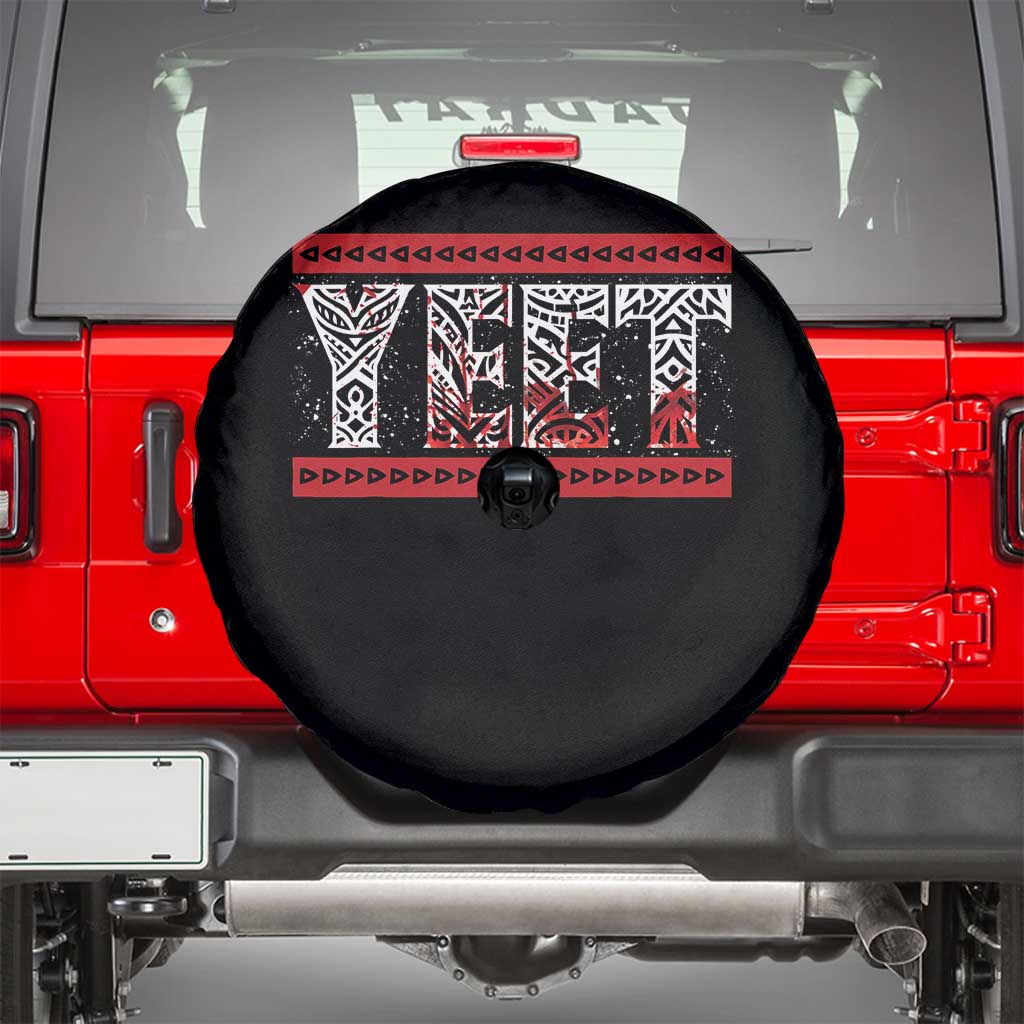 Yeet Funny Wrestling Slang Quote Tribal Art Blood Splatter Spare Tire Cover TS11 Black Print Your Wear