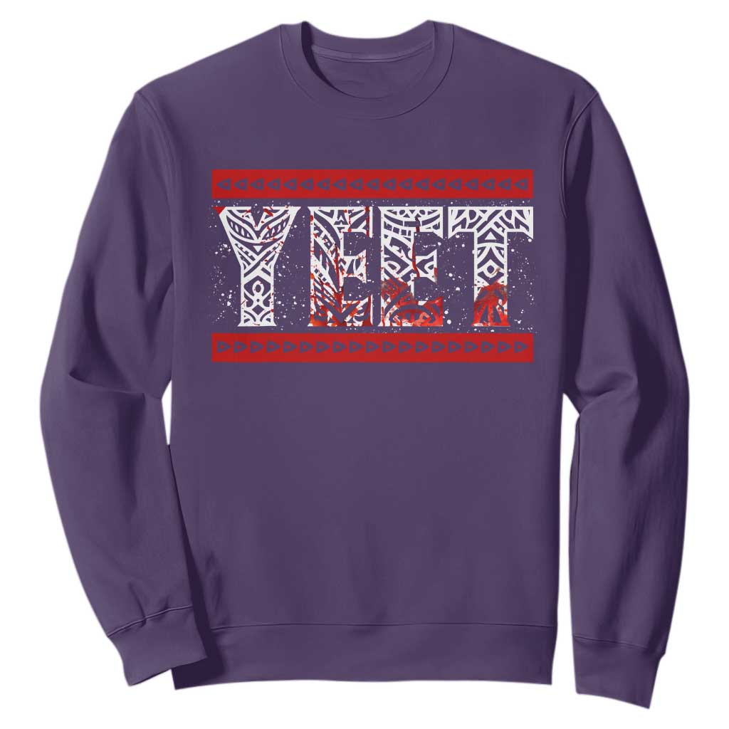 Yeet Funny Wrestling Slang Quote Tribal Art Blood Splatter Sweatshirt TS11 Purple Print Your Wear