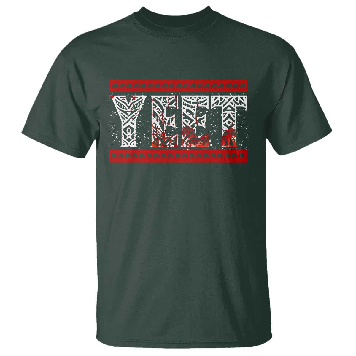 Yeet Funny Wrestling Slang Quote Tribal Art Blood Splatter T Shirt TS11 Dark Forest Green Print Your Wear