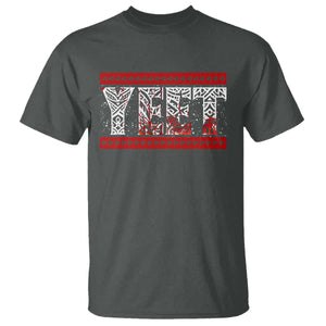 Yeet Funny Wrestling Slang Quote Tribal Art Blood Splatter T Shirt TS11 Dark Heather Print Your Wear