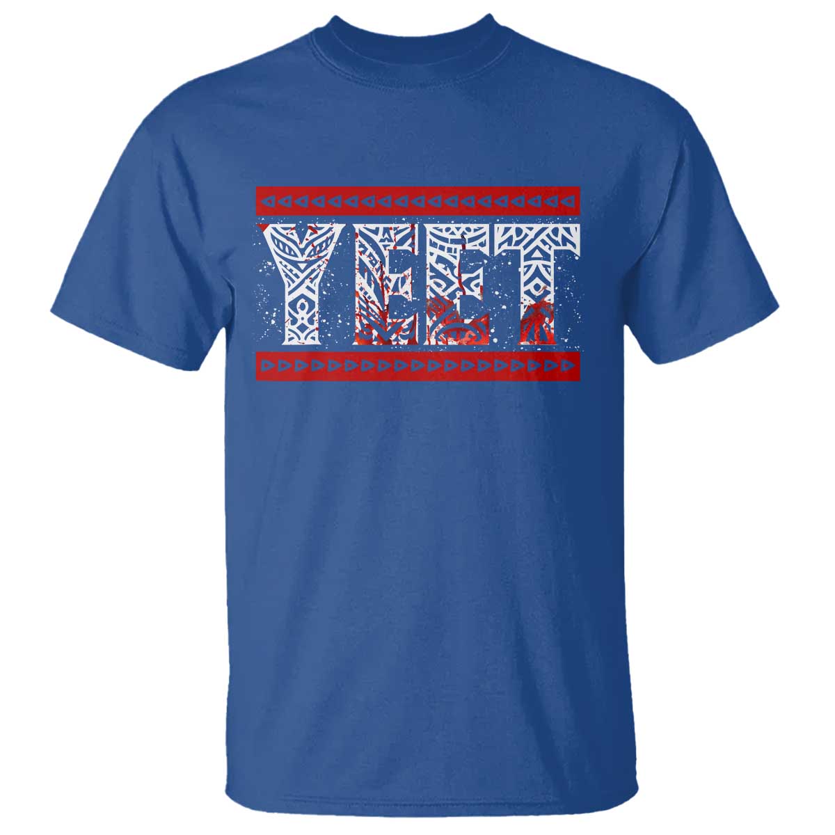 Yeet Funny Wrestling Slang Quote Tribal Art Blood Splatter T Shirt TS11 Royal Blue Print Your Wear