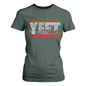 Yeet Funny Wrestling Slang Quote Tribal Art Blood Splatter T Shirt For Women TS11 Dark Forest Green Print Your Wear