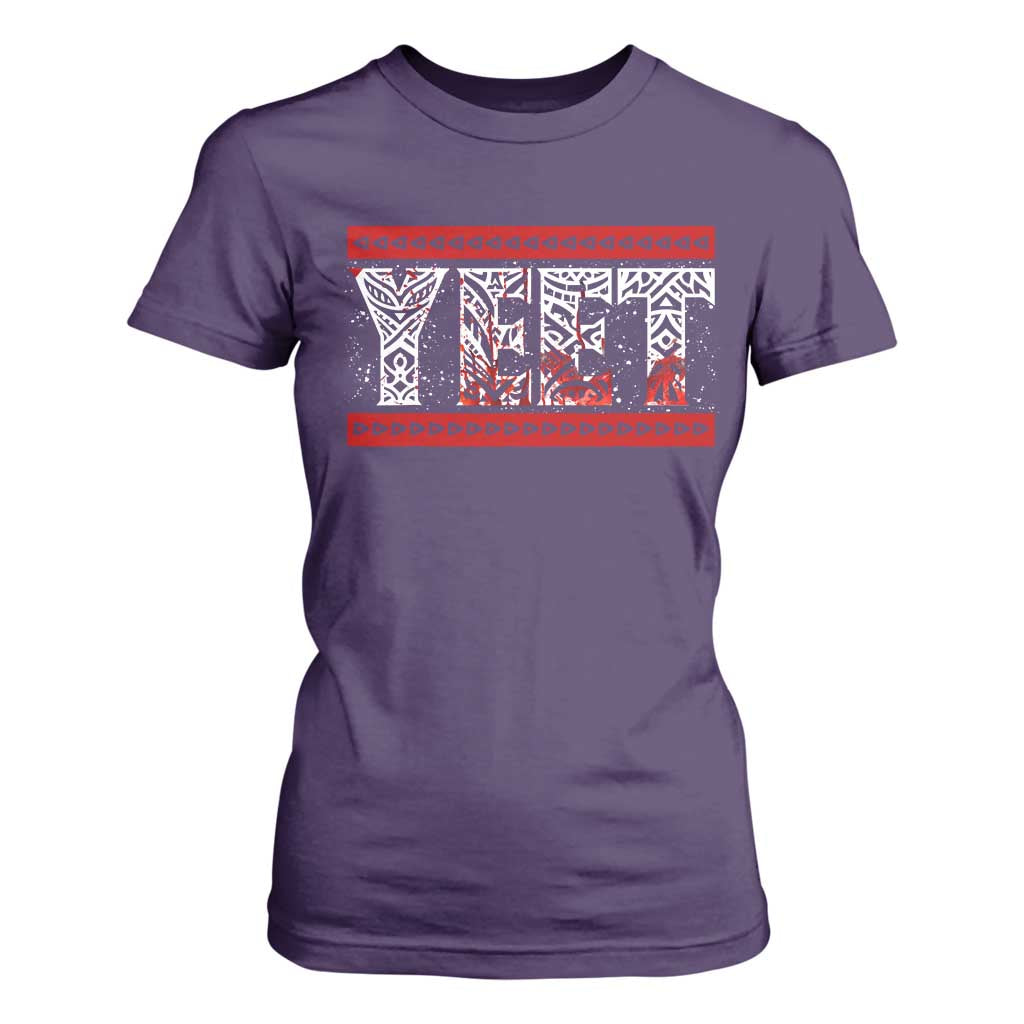 Yeet Funny Wrestling Slang Quote Tribal Art Blood Splatter T Shirt For Women TS11 Purple Print Your Wear