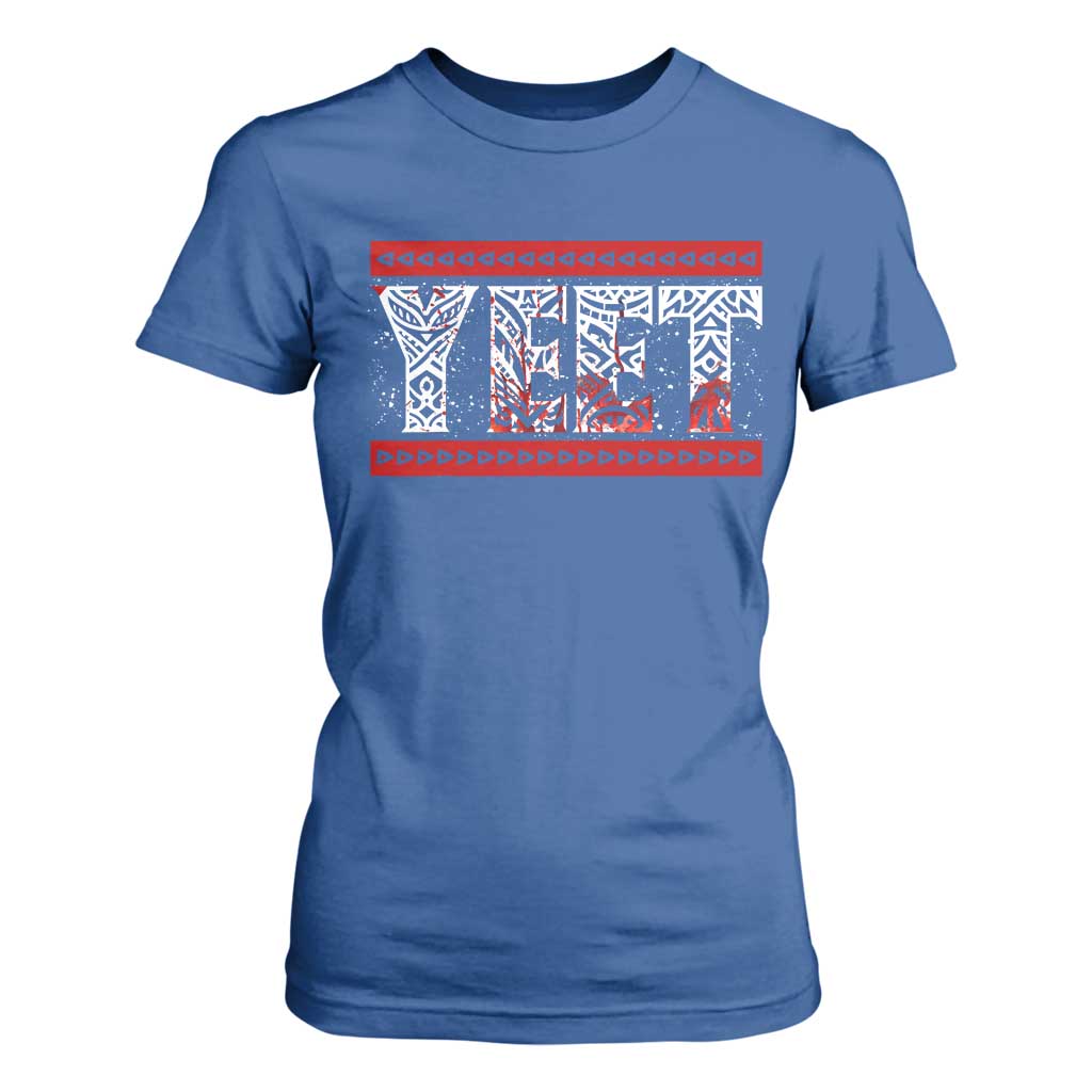 Yeet Funny Wrestling Slang Quote Tribal Art Blood Splatter T Shirt For Women TS11 Royal Blue Print Your Wear