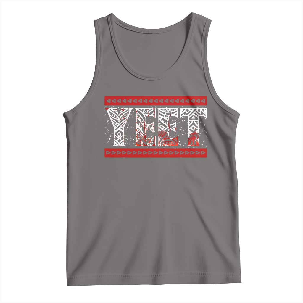 Yeet Funny Wrestling Slang Quote Tribal Art Blood Splatter Tank Top TS11 Deep Heather Print Your Wear