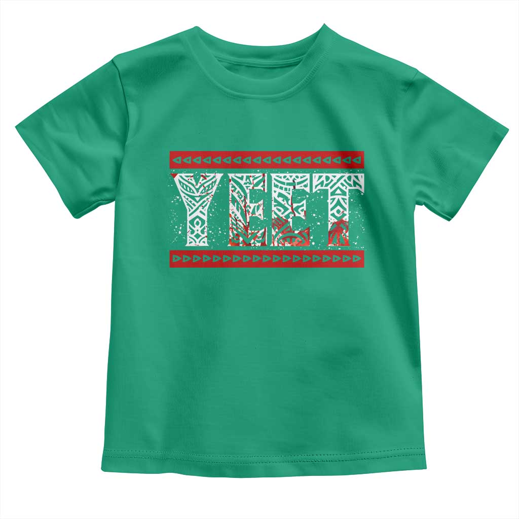Yeet Funny Wrestling Slang Quote Tribal Art Blood Splatter Toddler T Shirt TS11 Irish Green Print Your Wear