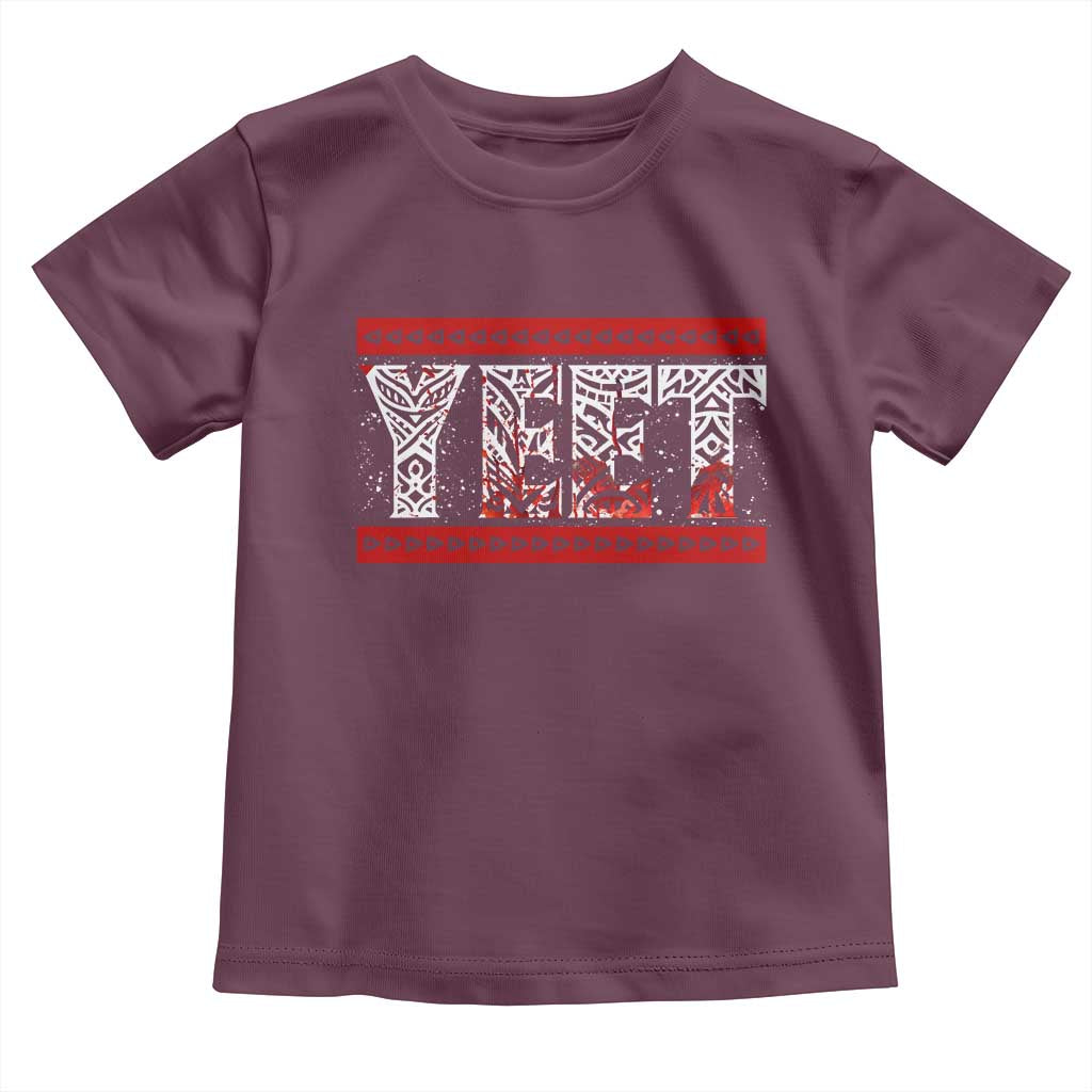 Yeet Funny Wrestling Slang Quote Tribal Art Blood Splatter Toddler T Shirt TS11 Maroon Print Your Wear